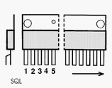 TDA7390 electronic component housed in a 11-SQL case