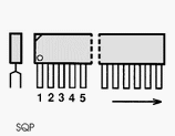 BA515 electronic component housed in a 12-SQP case