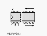 U413FB electronic component housed in a 8-MDIP case