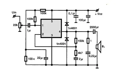 A2030 electronic component with associated schematic circuit diagram