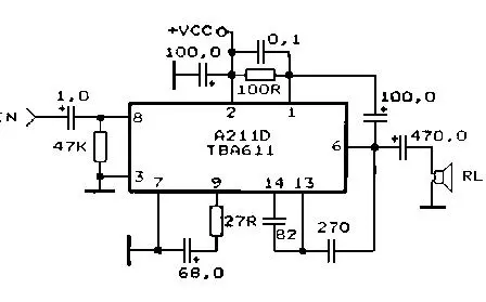 A211D electronic component with associated schematic circuit diagram