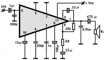 AN315 electronic component with associated schematic circuit diagram