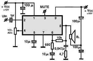 AN5265 electronic component with associated schematic circuit diagram