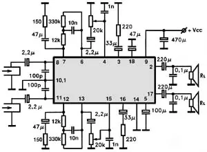 AN7105 electronic component with associated schematic circuit diagram