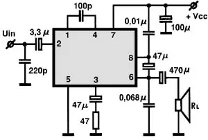 AN7112 electronic component with associated schematic circuit diagram