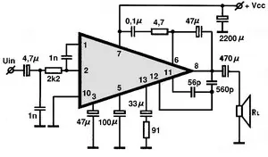 AN7114 electronic component with associated schematic circuit diagram