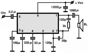 AN7117 electronic component with associated schematic circuit diagram