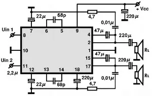 AN7118S electronic component with associated schematic circuit diagram