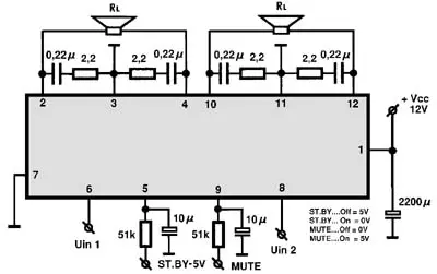 AN7125 electronic component with associated schematic circuit diagram