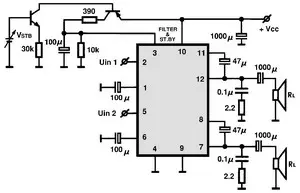 AN7135 electronic component with associated schematic circuit diagram