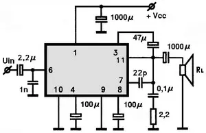 AN7151 electronic component with associated schematic circuit diagram