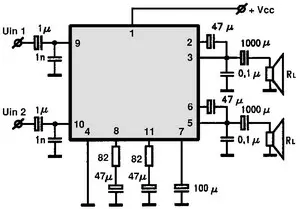 AN7161 electronic component with associated schematic circuit diagram