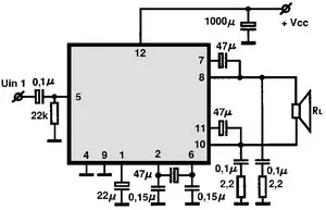 AN7163 electronic component with associated schematic circuit diagram