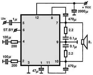 AN7164N electronic component with associated schematic circuit diagram