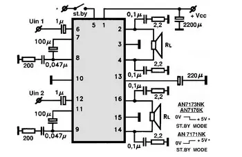 AN7171NK electronic component with associated schematic circuit diagram