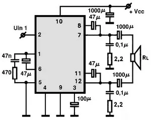 AN7176BTL electronic component with associated schematic circuit diagram