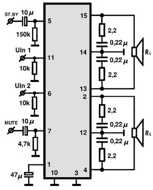 AN7194K electronic component with associated schematic circuit diagram