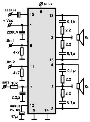 AN7199Z electronic component with associated schematic circuit diagram