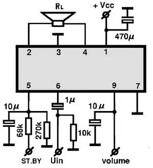 AN7523 electronic component with associated schematic circuit diagram