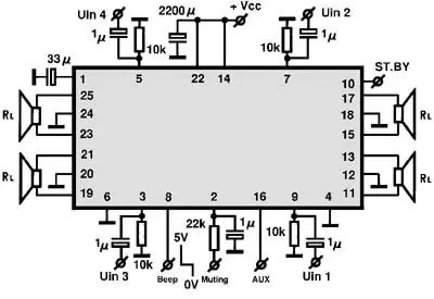 AN7550NZ electronic component with associated schematic circuit diagram