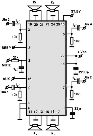 AN7561Z electronic component with associated schematic circuit diagram