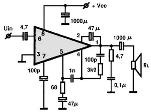 BA501 electronic component with associated schematic circuit diagram