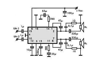 BA5206BF electronic component with associated schematic circuit diagram