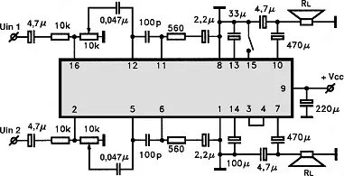 BA5208AF electronic component with associated schematic circuit diagram