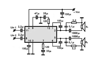 BA5302A electronic component with associated schematic circuit diagram