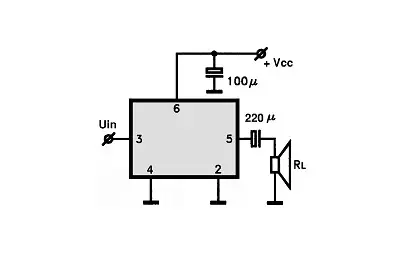 BA5386 electronic component with associated schematic circuit diagram