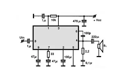 BA5404 electronic component with associated schematic circuit diagram