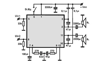 BA5412 electronic component with associated schematic circuit diagram