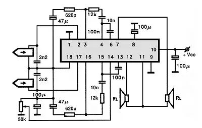 CXA8008P electronic component with associated schematic circuit diagram