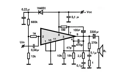 ESM432C electronic component with associated schematic circuit diagram