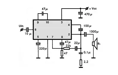 GML024 electronic component with associated schematic circuit diagram