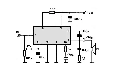 GML025 electronic component with associated schematic circuit diagram