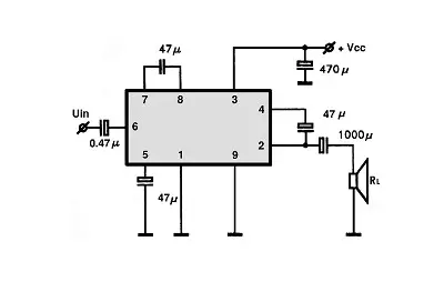 GML026 electronic component with associated schematic circuit diagram