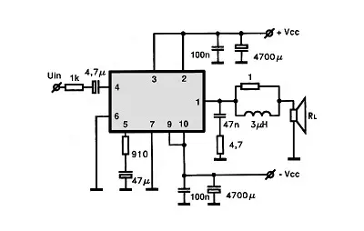 GML040 electronic component with associated schematic circuit diagram