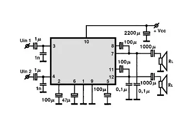 HA13001 electronic component with associated schematic circuit diagram