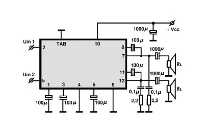 HA13008 electronic component with associated schematic circuit diagram