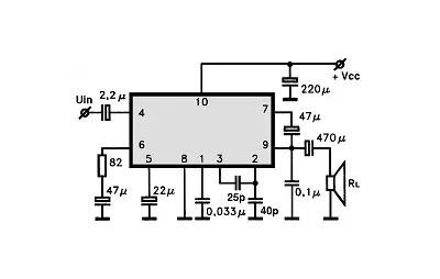 HA1306W electronic component with associated schematic circuit diagram