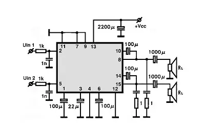 HA13119 electronic component with associated schematic circuit diagram