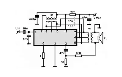 HA1312 electronic component with associated schematic circuit diagram