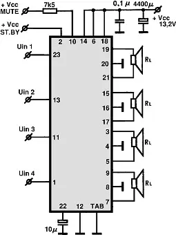 HA13153A electronic component with associated schematic circuit diagram