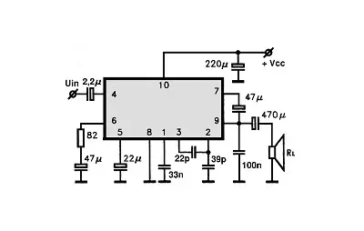 HA1322W electronic component with associated schematic circuit diagram