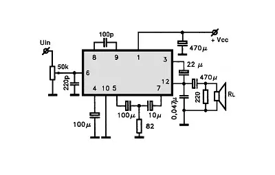 HA1325 electronic component with associated schematic circuit diagram