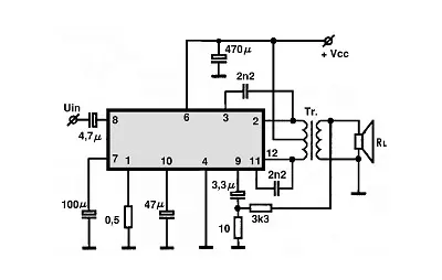 HA1329 electronic component with associated schematic circuit diagram