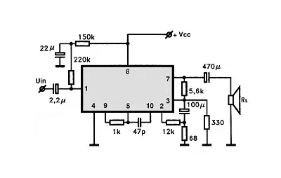 HA1338 electronic component with associated schematic circuit diagram