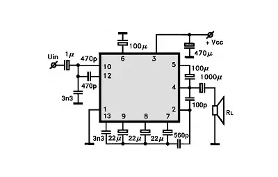 HA1361 electronic component with associated schematic circuit diagram