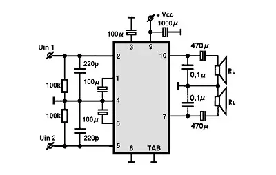 HA1374 electronic component with associated schematic circuit diagram